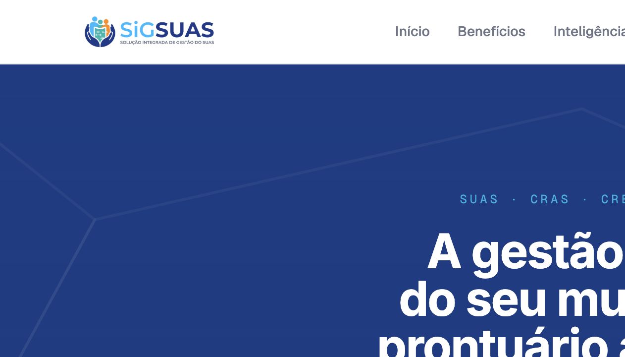 Prévia da landing page e-SUAS / SigSUAS